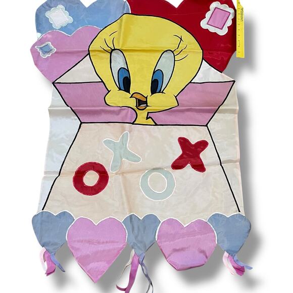 Vintage Tweety Bird Looney Tunes Flag Garden Windsculpt Spring Valentines 1999 - Picture 9 of 14